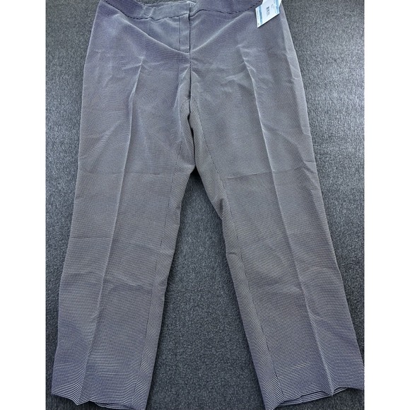 Kasper Pants Womens 20W Black Ivory Checkered Kristy Slim Fit Straight Leg‎ New - Picture 1 of 16